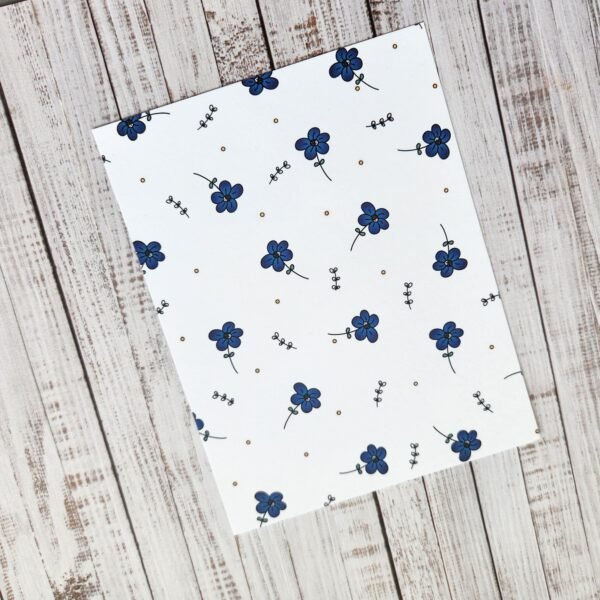 Carte de vœux Fleurs Bleues - Blue Flowers Card – Image 2