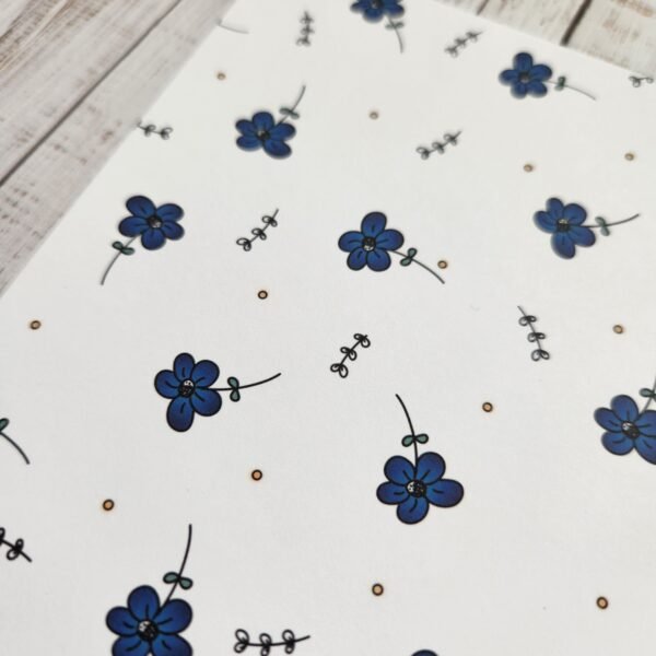 Carte de vœux Fleurs Bleues - Blue Flowers Card – Image 3