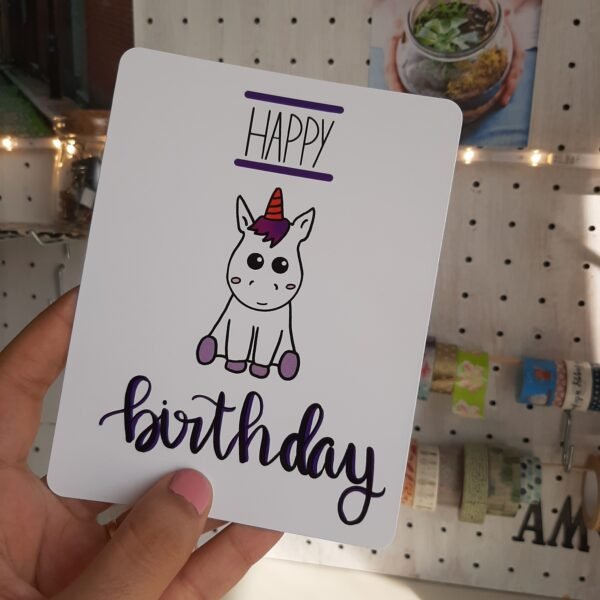 Carte d'anniversaire Licorne - Birthday Card Unicorn