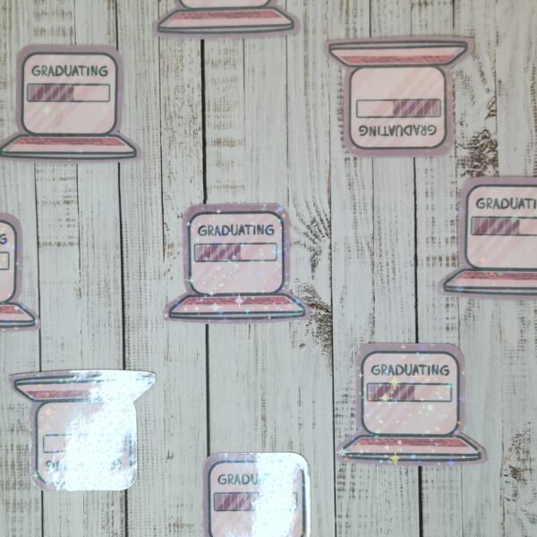 Sticker - Graduating computer - Autocollant – Image 2