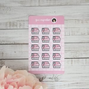 Planche d’autocollants - Etudiante - Livre – Stickers sheet