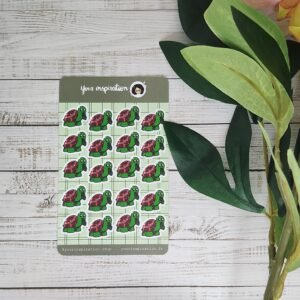 Planche d'autocollants - Tortue qui mange - Stickers sheet