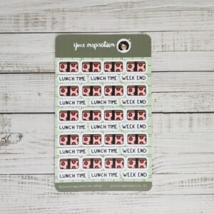 Sticker sheet - Turtle - Lunch box - Autocollants