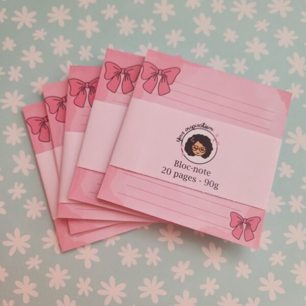 Bloc-note Nœud rose - Notepad Pink bow – Image 2