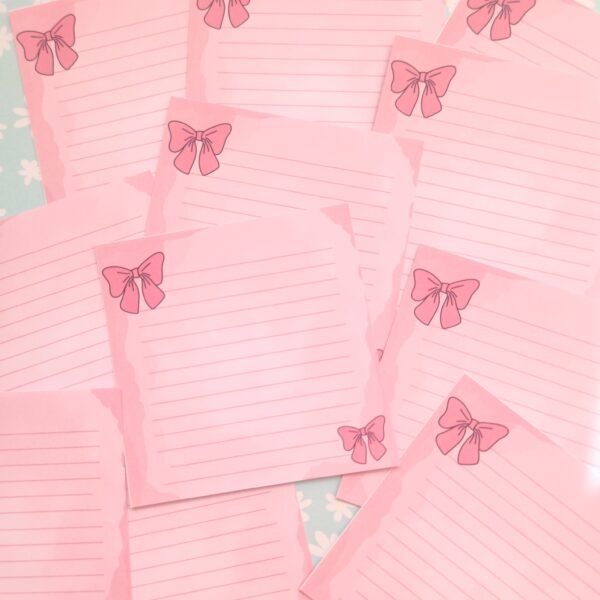 Bloc-note Nœud rose - Notepad Pink bow – Image 3