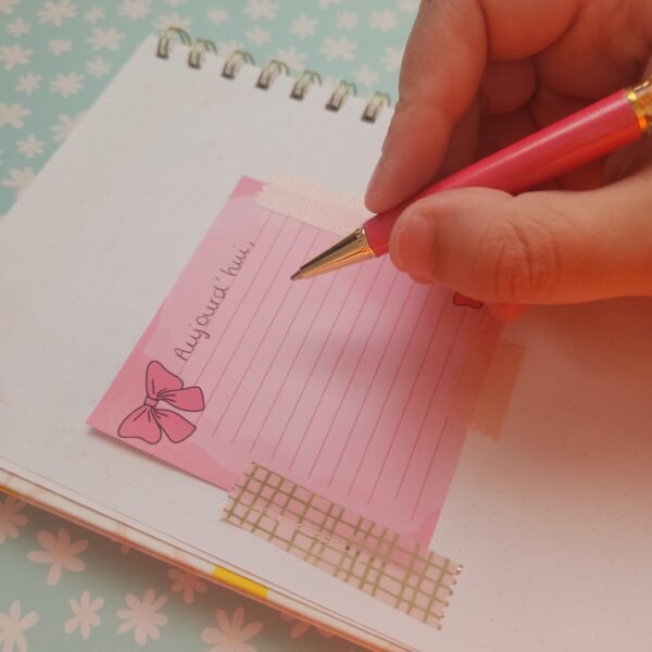 Bloc-note Nœud rose - Notepad Pink bow – Image 4