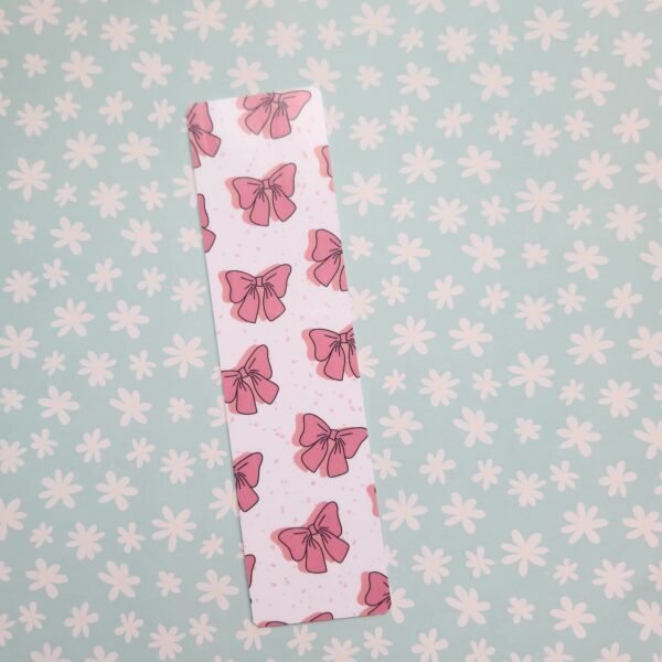 Pink bow Bookmark - Noeud Rose Marque-page – Image 2