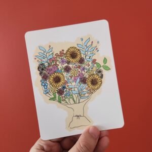 Carte de vœux - Bouquet de fleurs