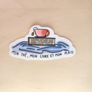 Autocollant Plaid et Livre - Sticker