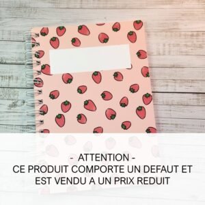 Cahier à spirale Fraises - Petit défaut
