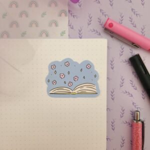 Autocollant Livre en fleurs