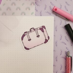 Autocollant Valise lila