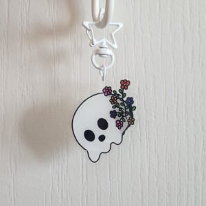 Porte clé Crâne en fleurs
