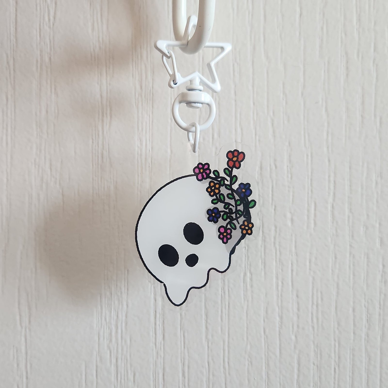 Porte clé Crâne en fleurs